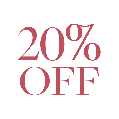 Text in large red font on a plain white background reads 20% OFF, indicating a discount or sale promotion.