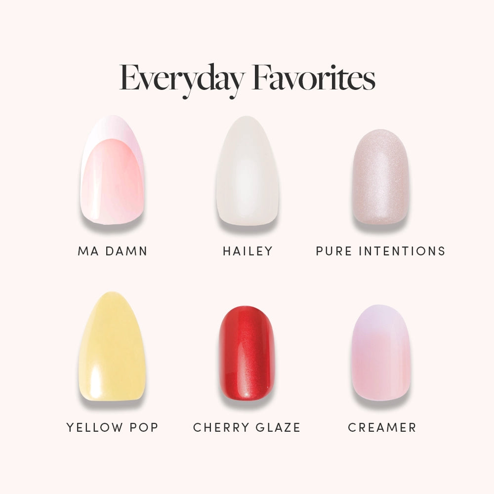Nail polish colors with names on a white background - Product image