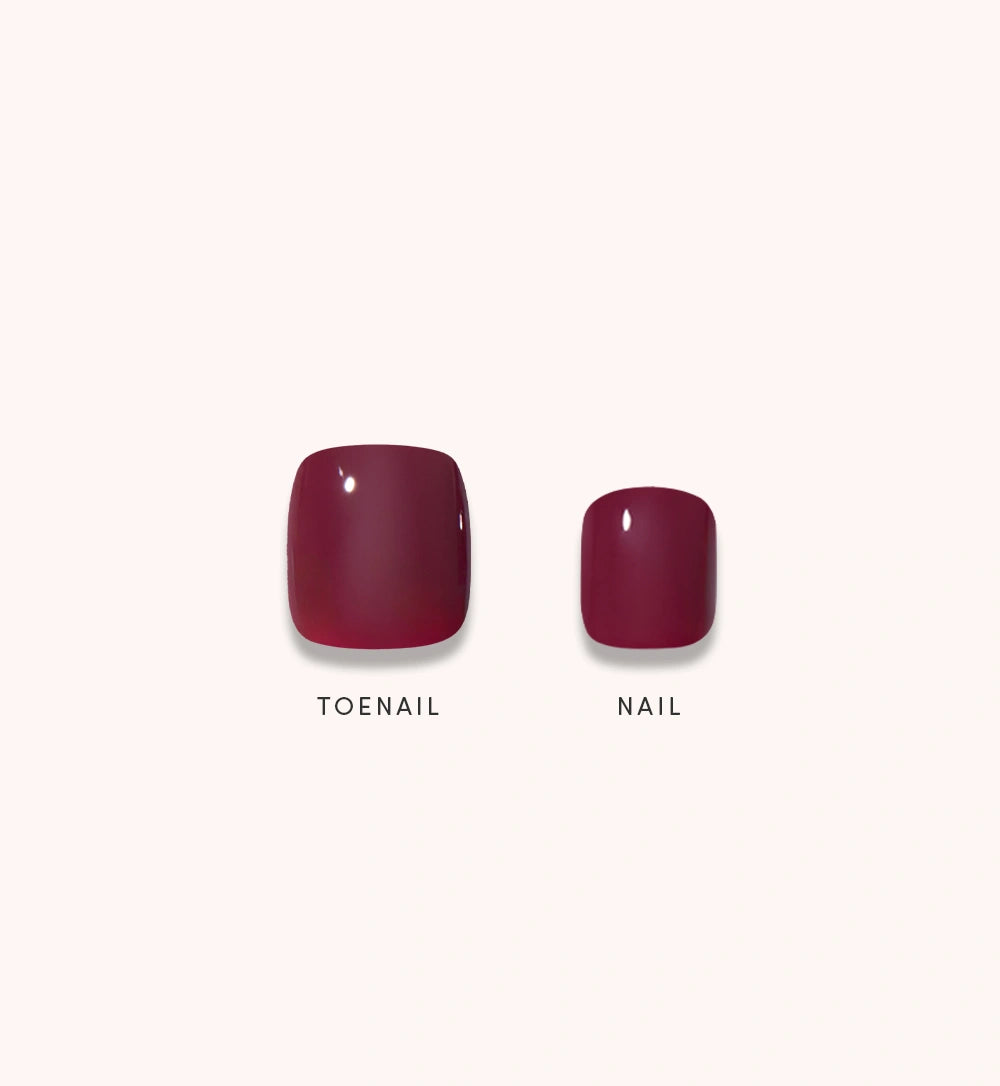 Glossy Dark Maroon Mani & Pedi Bundles