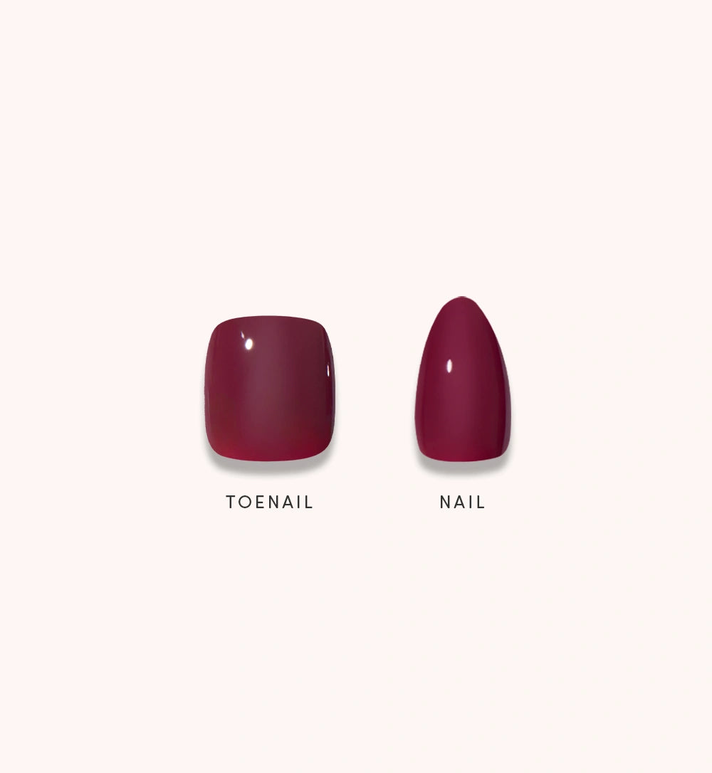 Glossy Dark Maroon Mani & Pedi Bundles