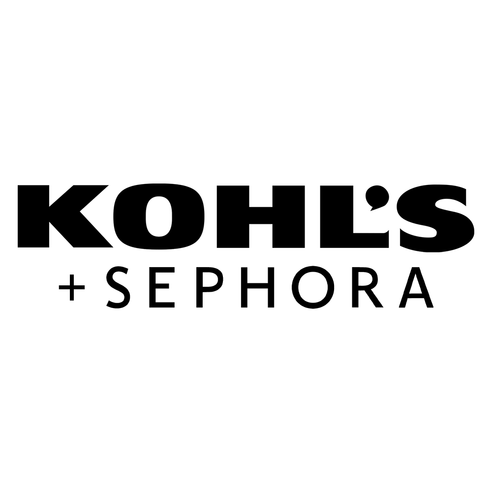 Collaboration logo between Kohl's and Sephora on a white background