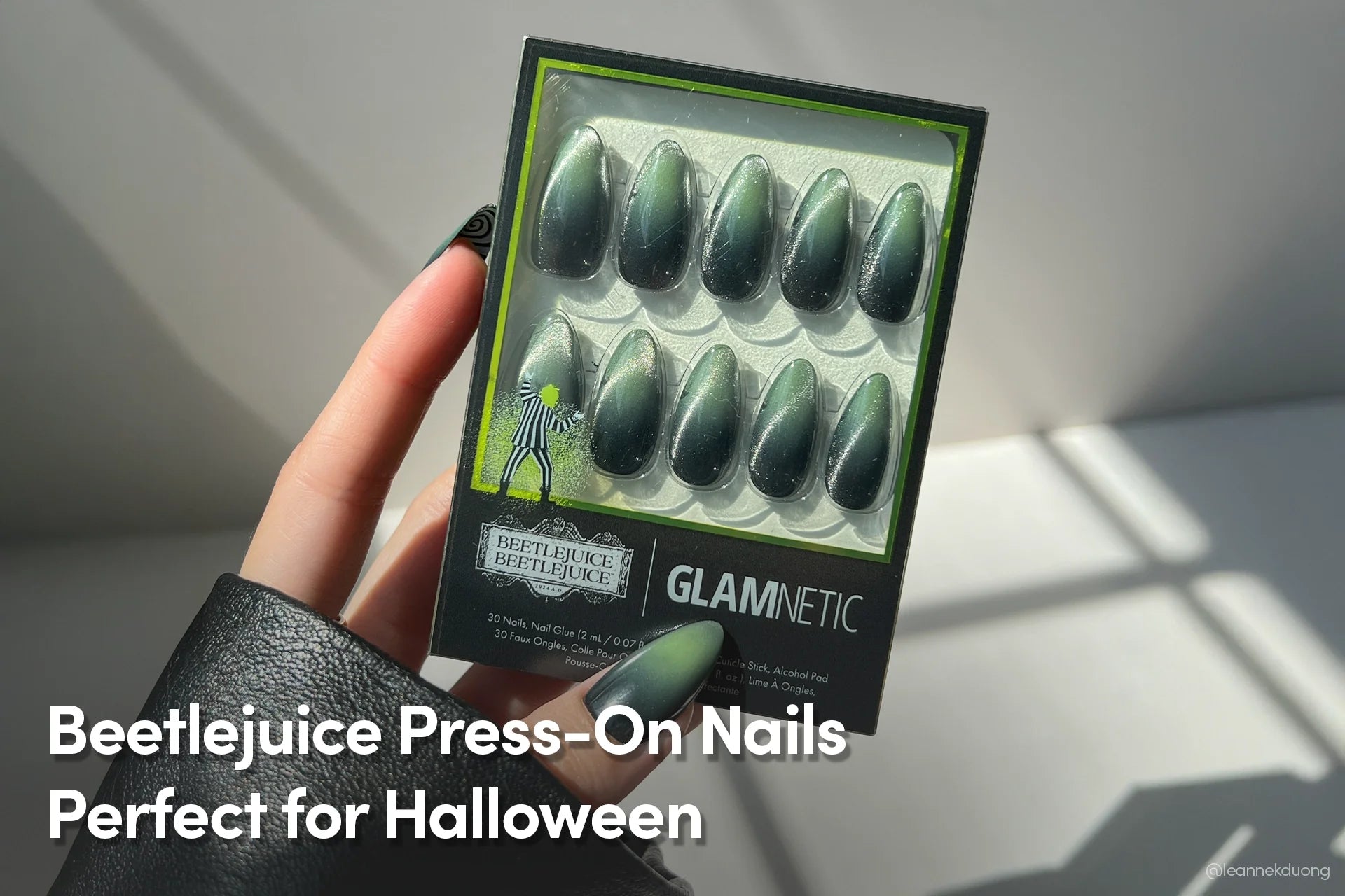 Beetlejuice Press-On Nails Perfect for Halloween