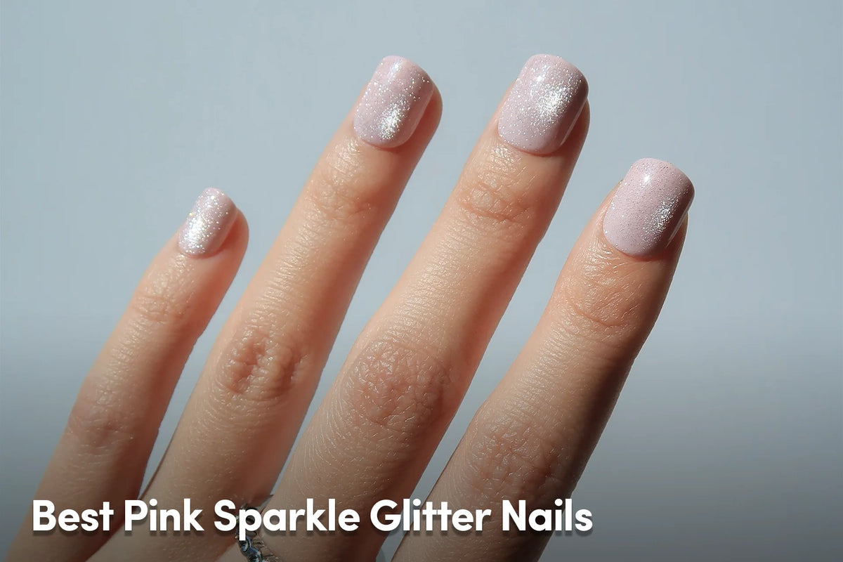 Best Pink Sparkle Glitter Nails blog cover photo