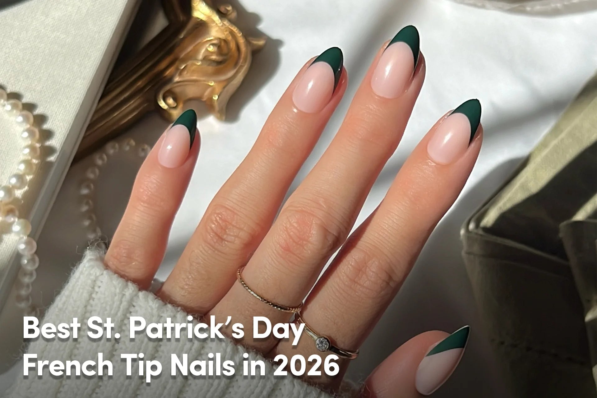 best st. patricks day french tip Press-On Nails