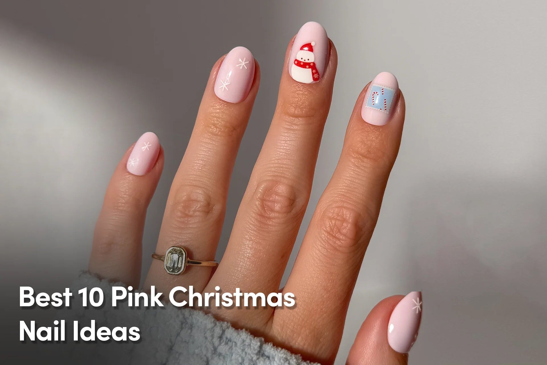 Best 10 Pink Christmas Nail Ideas