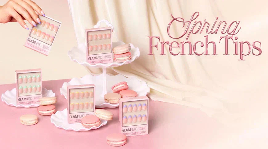 Spring French Tips press-on nails