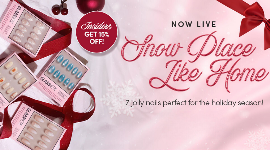 Snow Place Like Home Collection by Glamnetic  holiday press-on nail