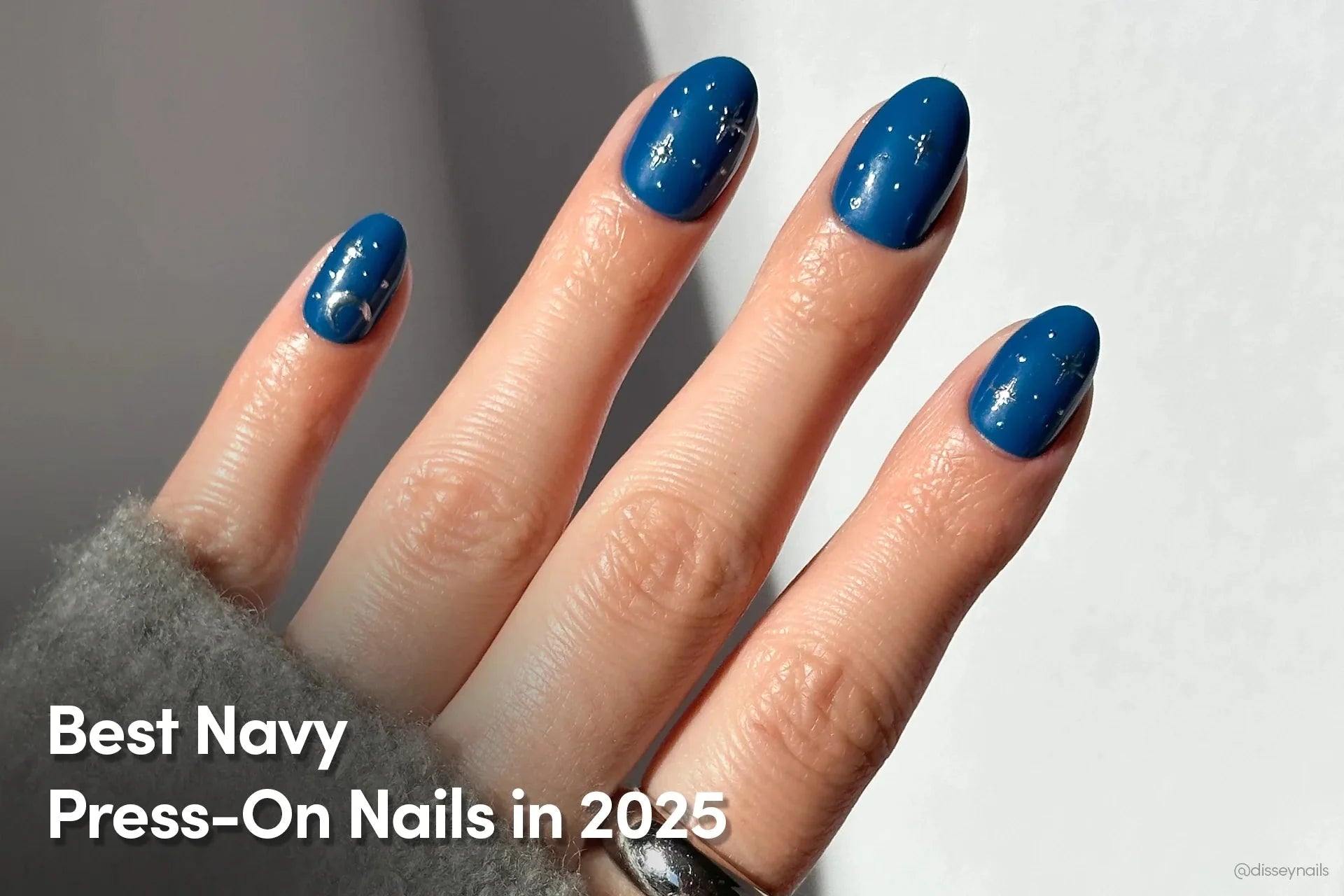 Navy press-on nail