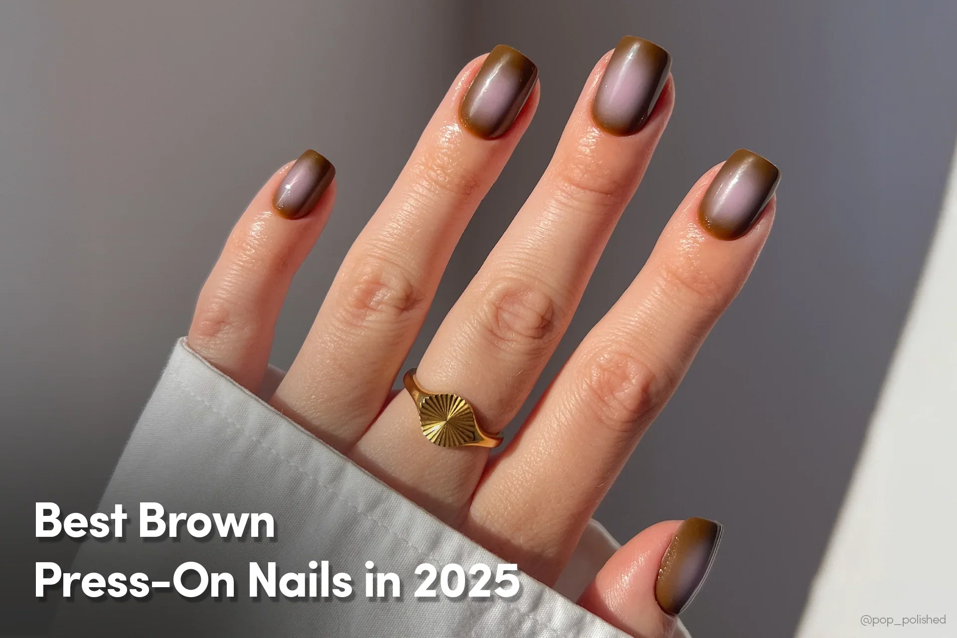 Brown press on nail