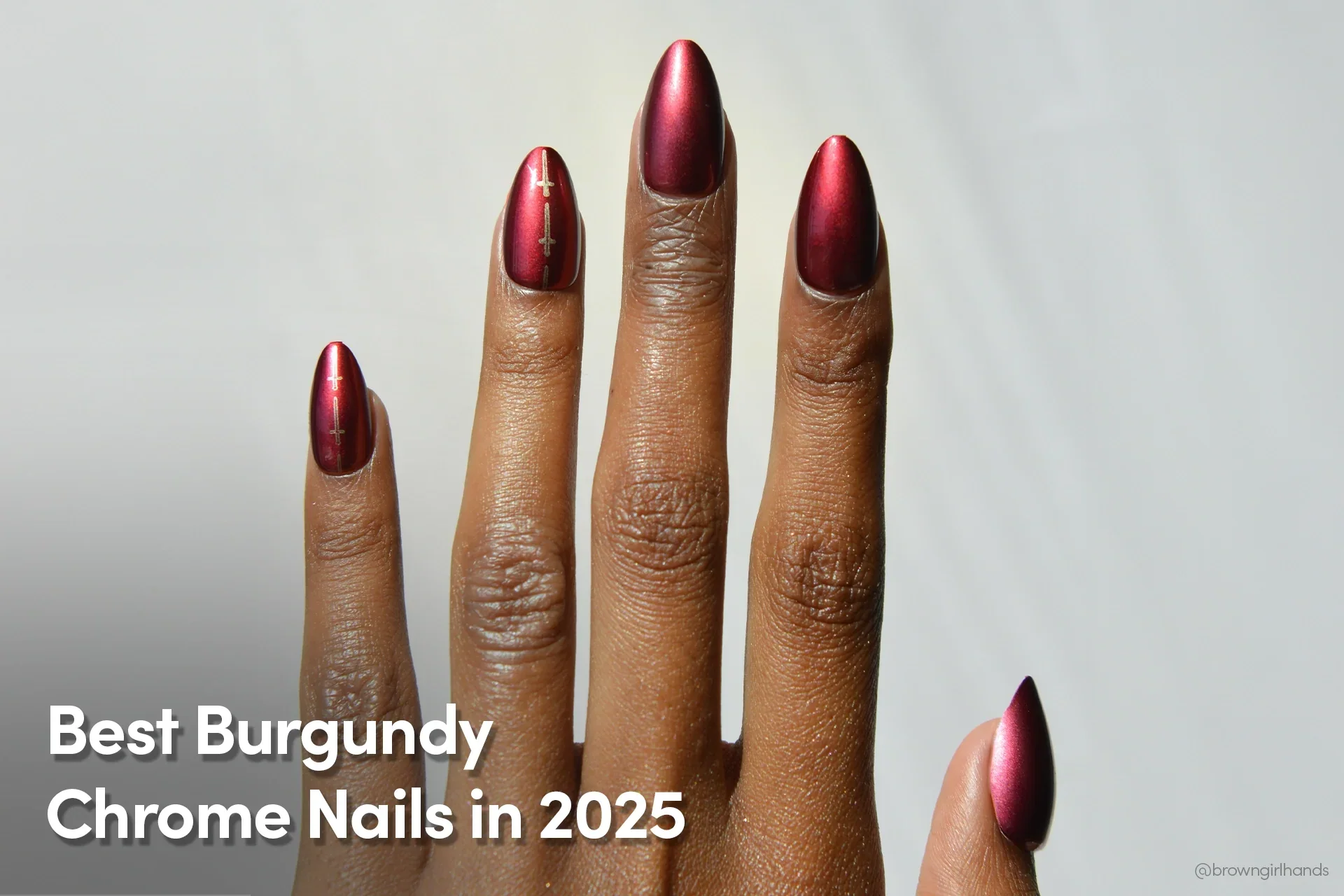 burgundy chrome nails