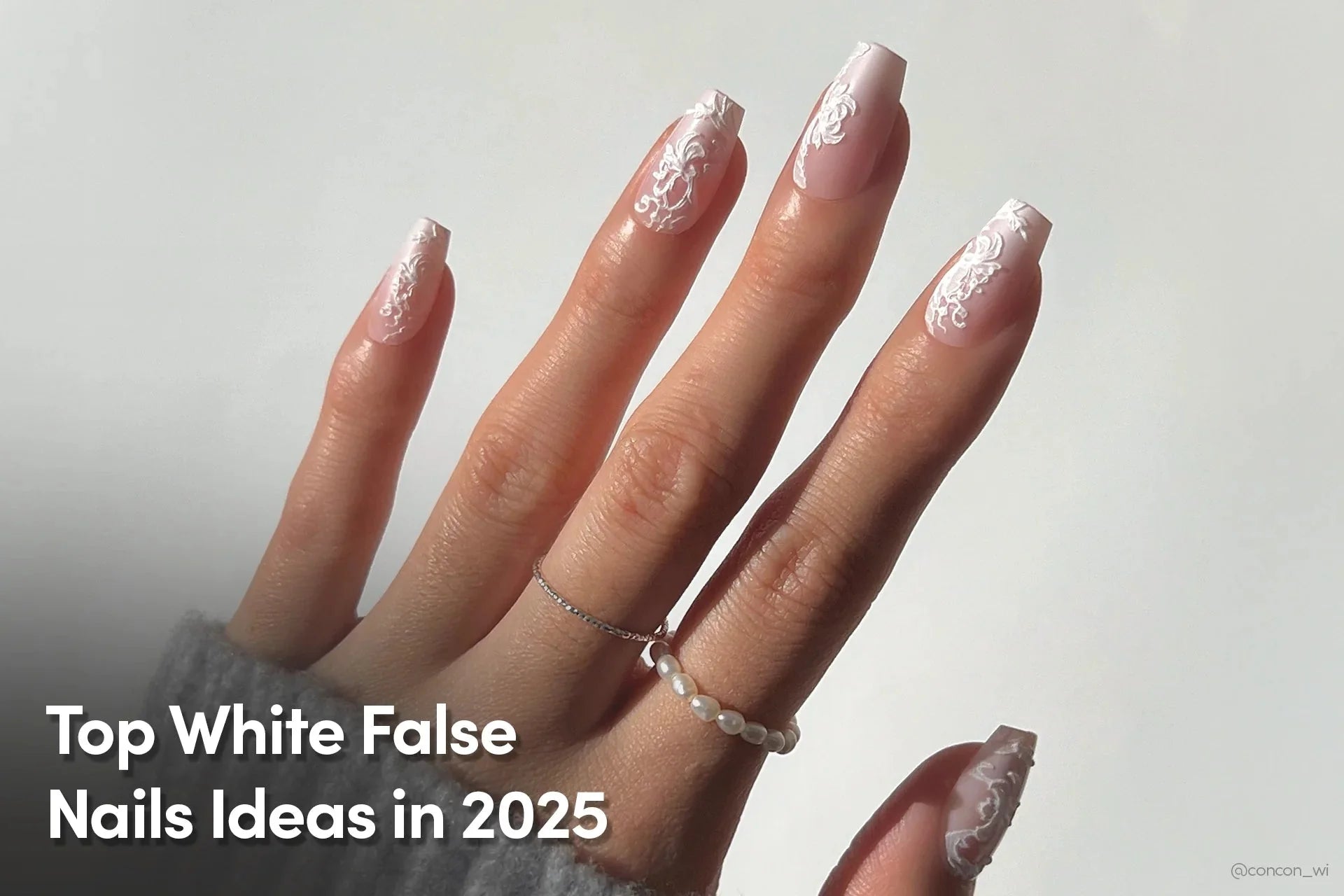white false nails ideas 2025