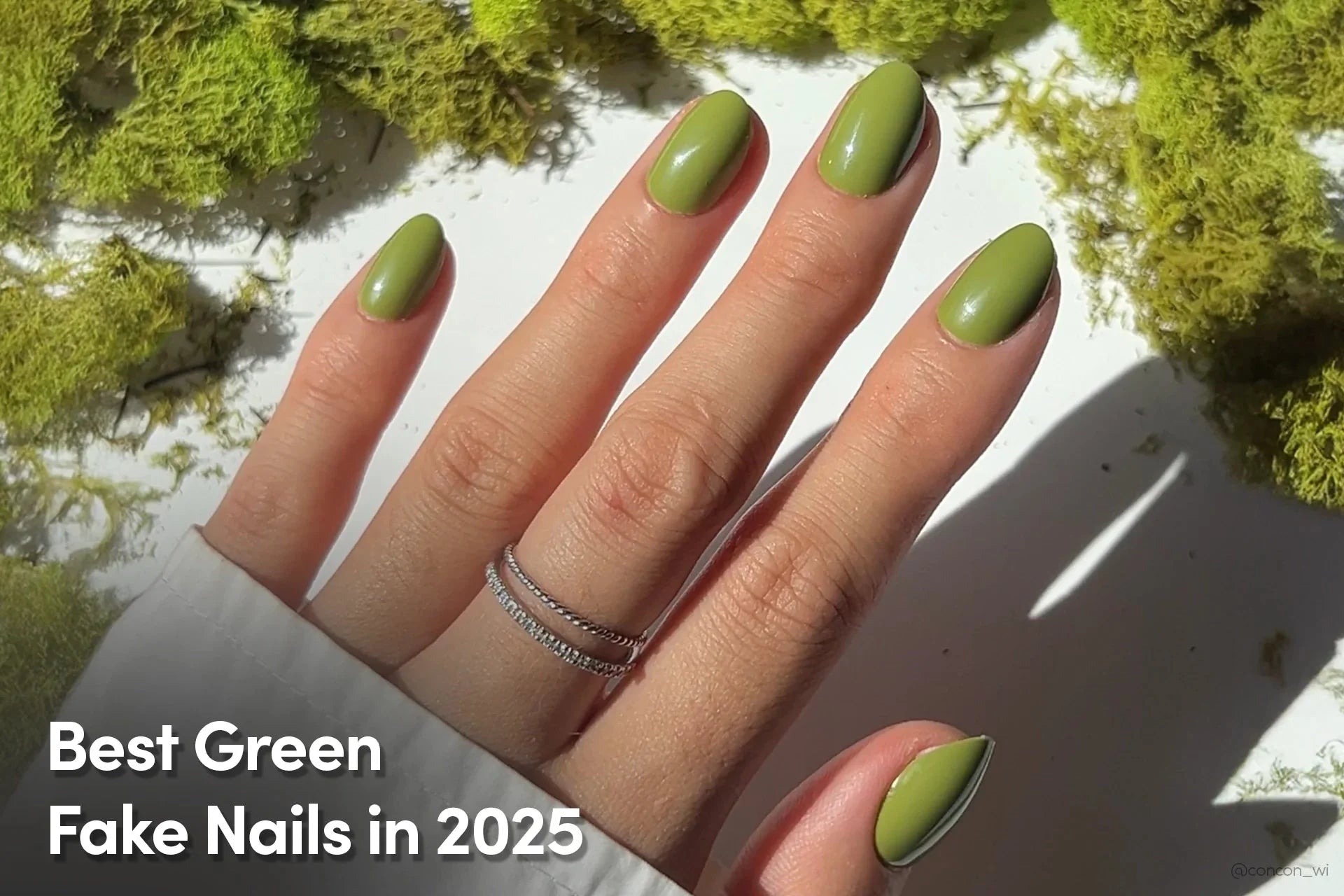 green fake nails