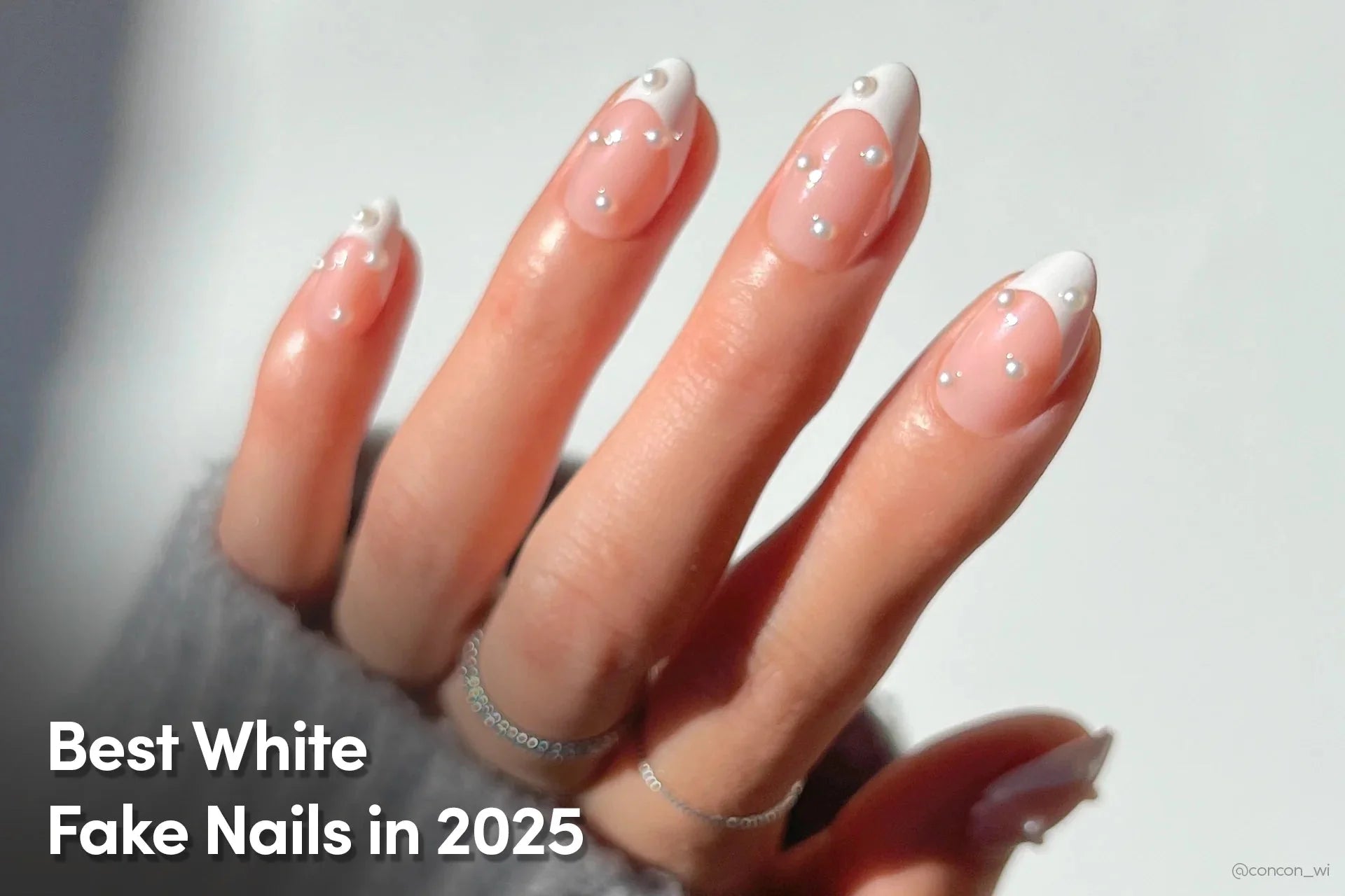 white fake nails 2025