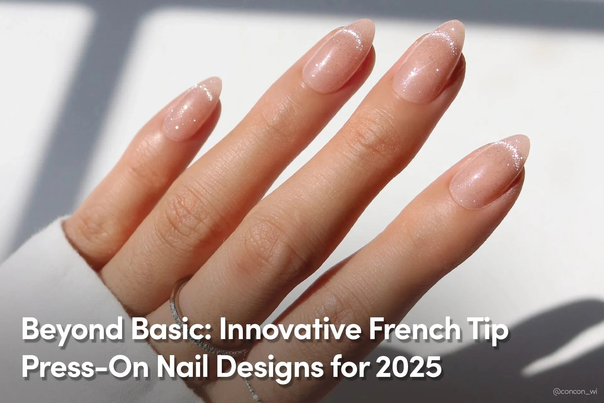 french tip press-on nail design