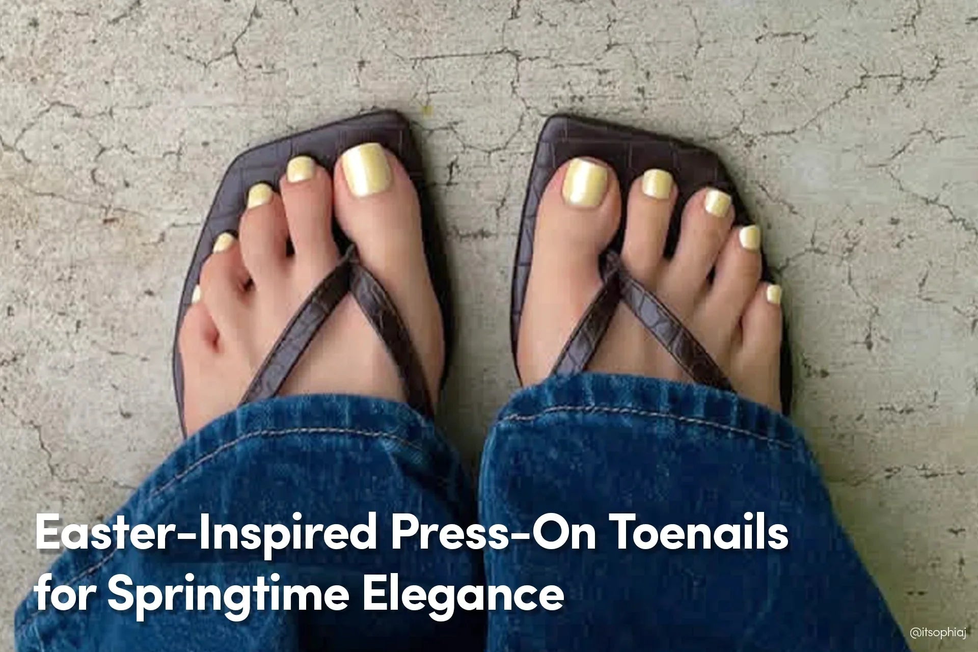 press-on toenail for springtime