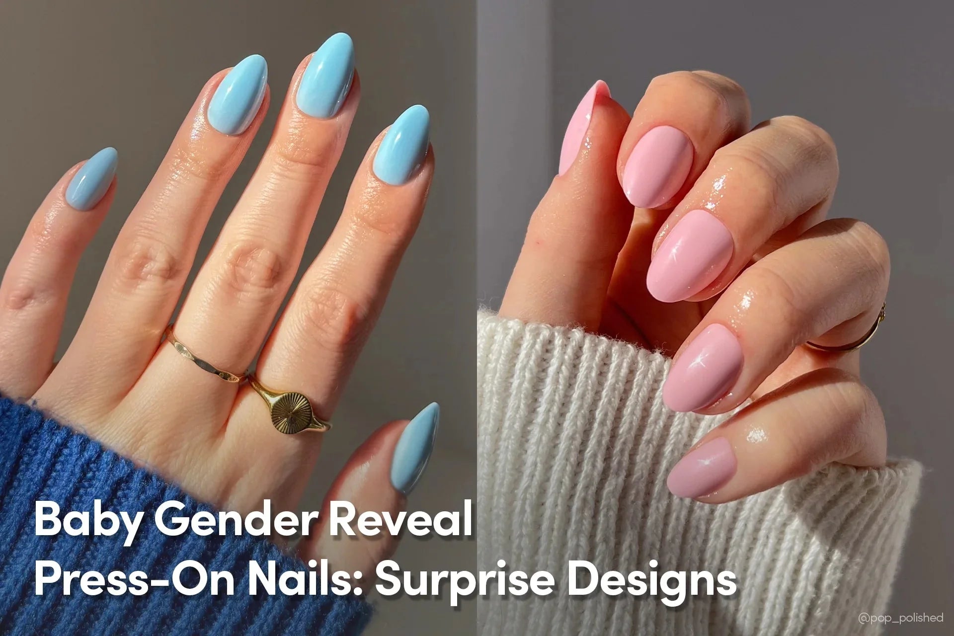 baby gender reveal press-on nails