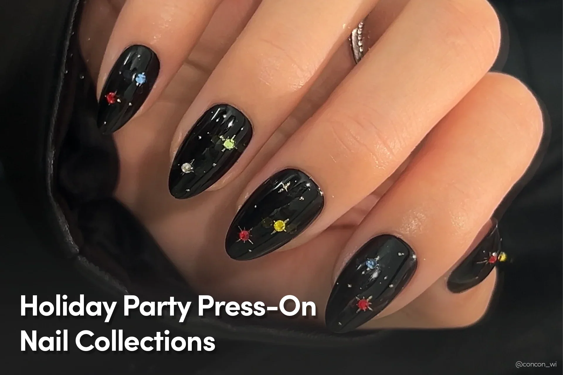 holiday party press-on nail