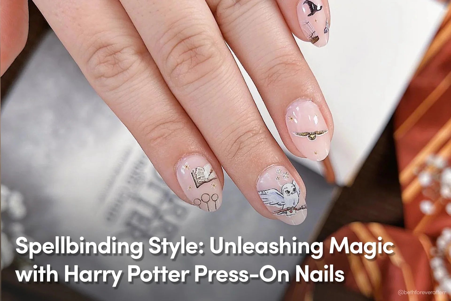 spellbinding press-on nails with harry potter