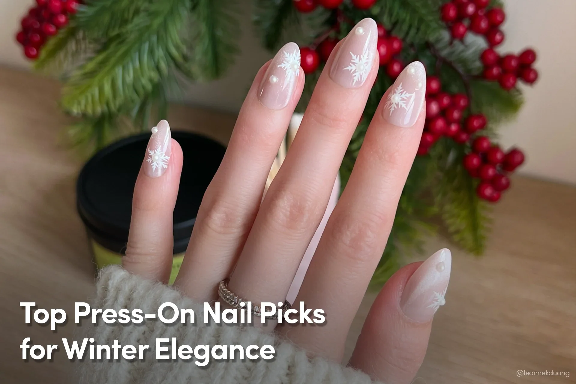 press-on nail winter elegance