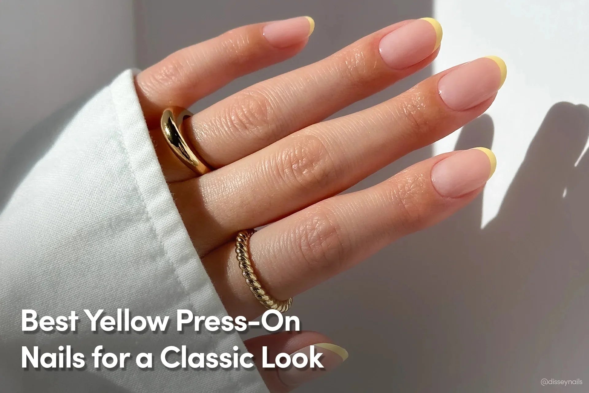 yellow press-on nail classic look