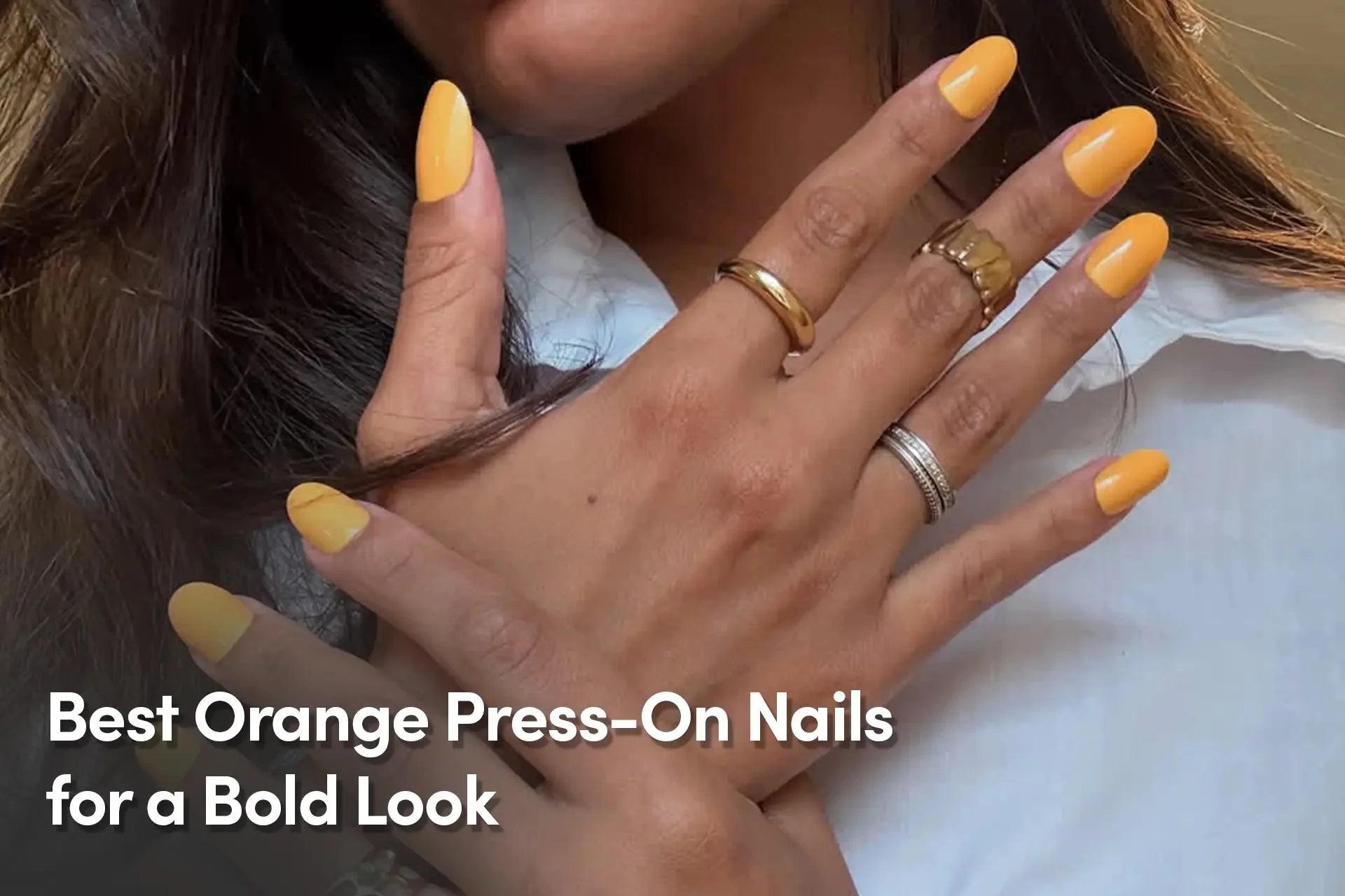 orange press-on nail