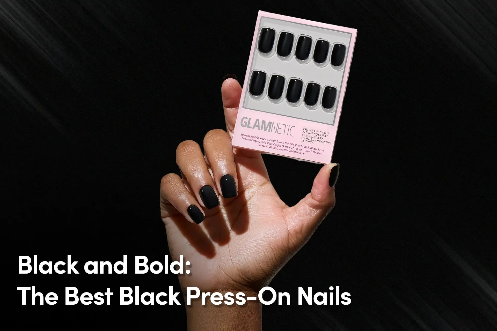 black press-on nails