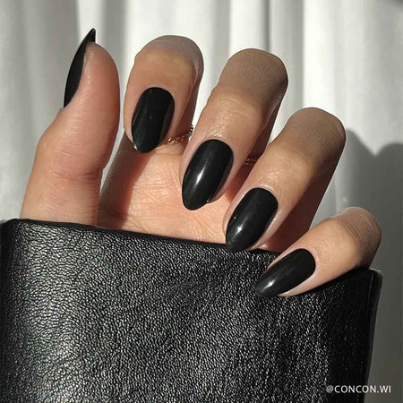 Artquee 24pcs French Black Ballerina Ombre White Long Coffin Glossy Fake  Nails Press on Nail False