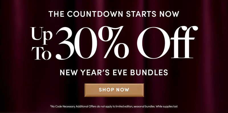 Promotional banner with '30% Off' discount on New Year's Eve bundles against a dark background.1
