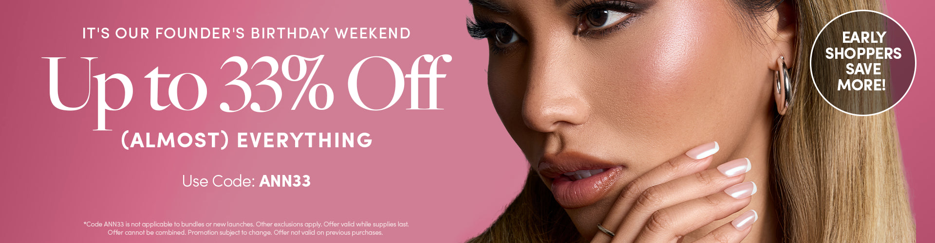 Ann's Birthday Flash Sale - Up to 33% Off w/ code ANN33