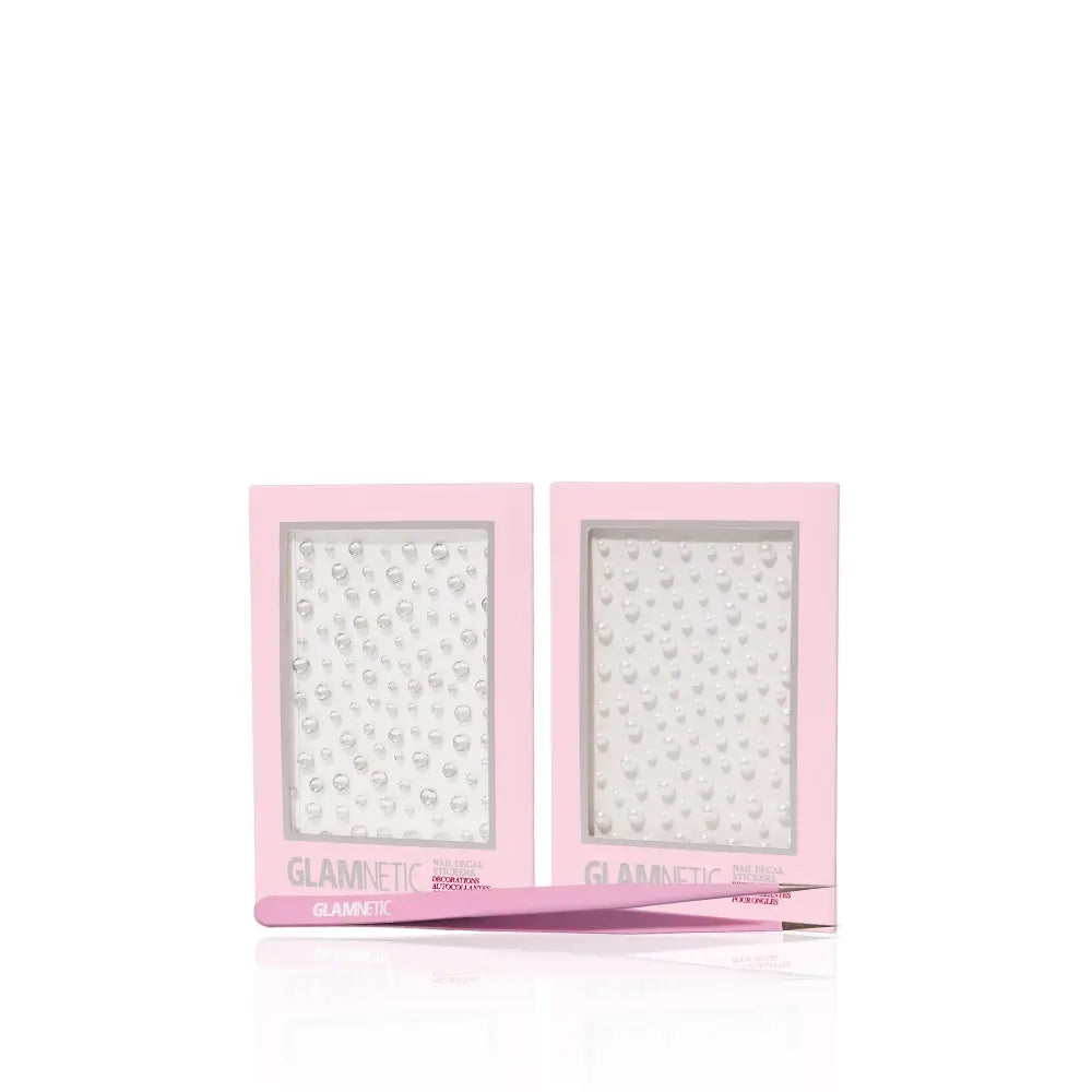 nail decal stickers, rhinestone and pearl bundle with nail decal tweezers