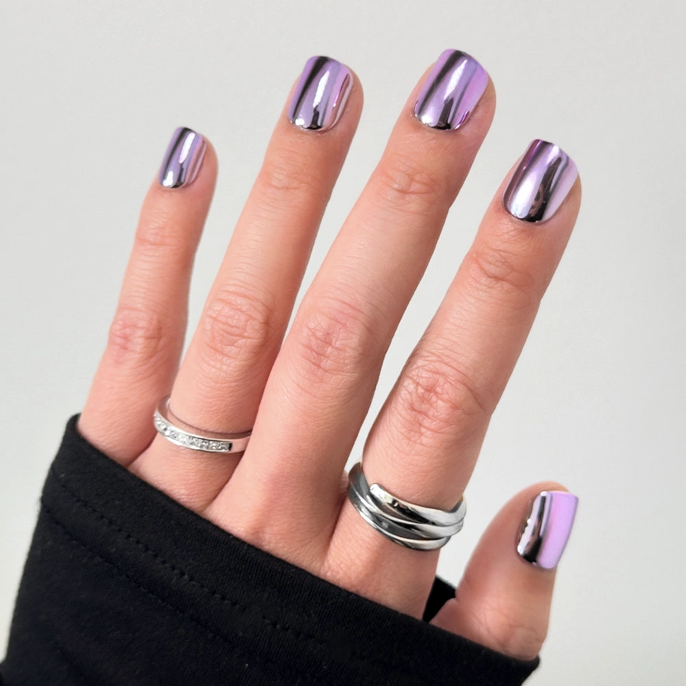 Metallic chrome press-on nails - Product image