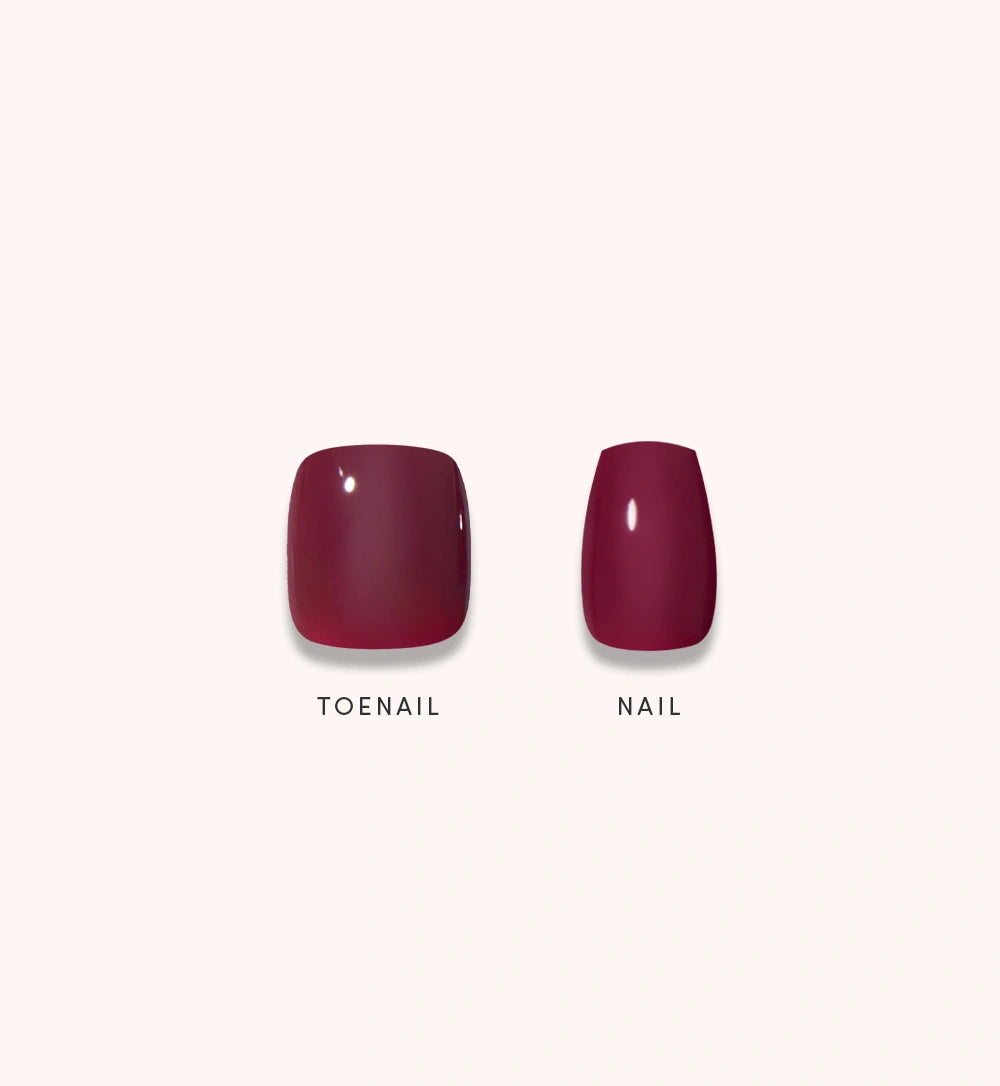 Glossy Dark Maroon Mani &amp; Pedi Bundles