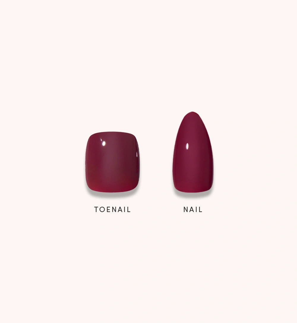 Glossy Dark Maroon Mani &amp; Pedi Bundles