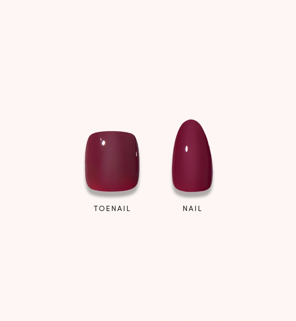 Glossy Dark Maroon Mani &amp; Pedi Bundles