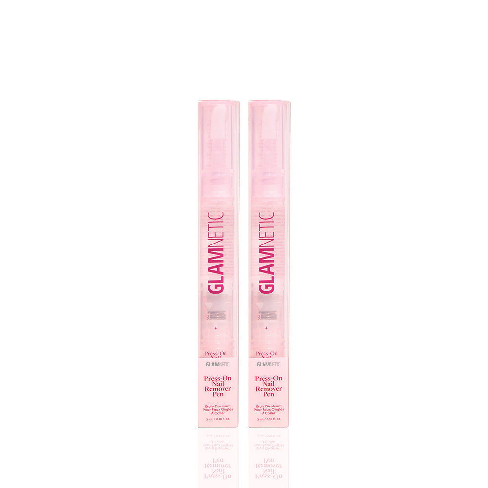 Two pink Glamnetic Press-On Nail Remover Pen Duo pens.