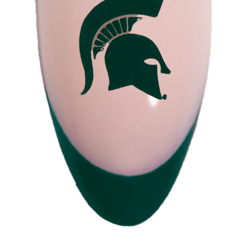 Juego de uñas postizas de los Spartans de Michigan State