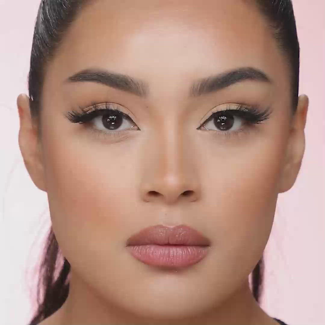 Model wearing Heat Wave in a try on video, showing the lash from all angles.