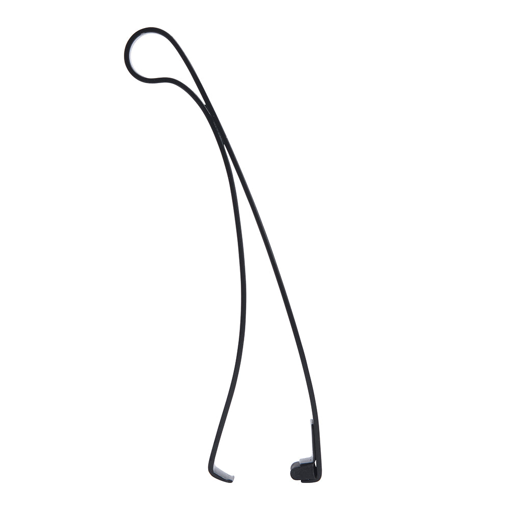 A sleek black metal stand with two curved arms and a circular loop at the top, perfect for holding your glamnetic Mini Eyelash Curler or lashes upright between touch-ups.